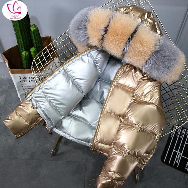 women's fur & faux bright face winter down jacket female short double-sided fashion fake collar coat women outerwear, Black
women's fur & faux bright face winter down jacket female short double-sided fashion fake collar coat women outerwear, Black