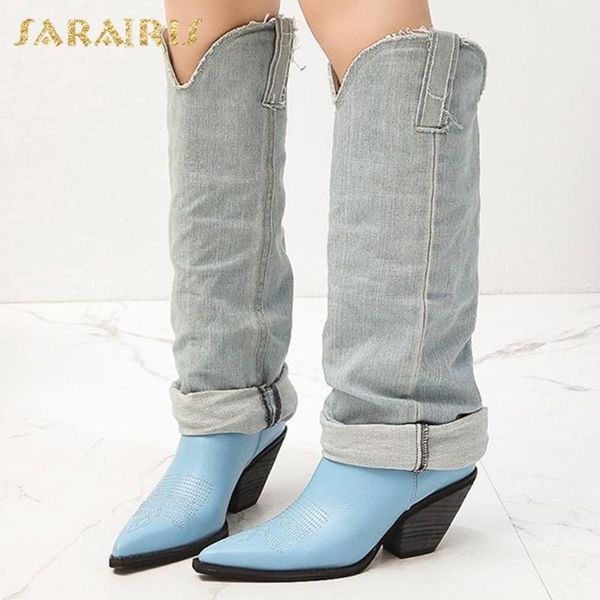 boots sarairis 2021 arrivals western denim woman shoes pointed to high-heeled spring autumn ladies knee high boots1, Black
boots sarairis 2021 arrivals western denim woman shoes pointed to high-heeled spring autumn ladies knee high boots1, Black