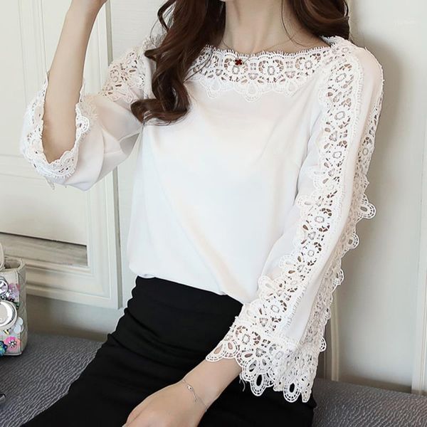 spring summer lace blouses shirts women flare sleeve hollow out chiffon blusas ladies plus size shirts ws6564v1, White
spring summer lace blouses shirts women flare sleeve hollow out chiffon blusas ladies plus size shirts ws6564v1, White