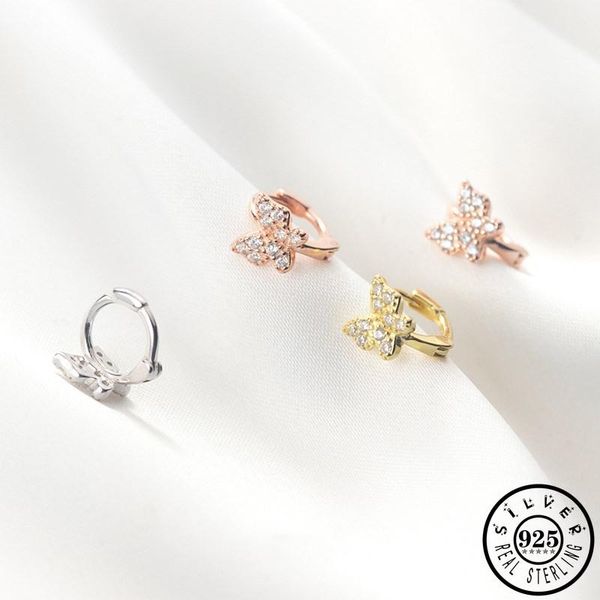 925 Sterling Silver Zircon Butterfly Shape Small Hoops Piercing Earrings Rose Gold Color Plated Ear Rings Jewelry for Girls, Golden;silver
925 Sterling Silver Zircon Butterfly Shape Small Hoops Piercing Earrings Rose Gold Color Plated Ear Rings Jewelry for Girls, Golden;silver