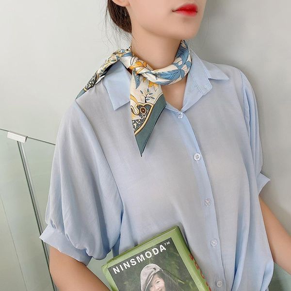 silk scarf small square towel women's business 53*53 crimping printed scarf 100% mulberry silk neckerchief, Blue;gray
silk scarf small square towel women's business 53*53 crimping printed scarf 100% mulberry silk neckerchief, Blue;gray