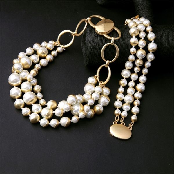 layered pearl short choker necklace and bracelet set for women with magnetic buckle collier perles inci kolye y200730, Silver
layered pearl short choker necklace and bracelet set for women with magnetic buckle collier perles inci kolye y200730, Silver