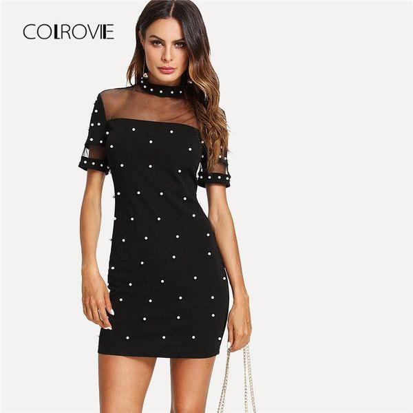 party dresses colrovie mesh yoke pearl beaded dress 2021 summer stand collar short sleeve bodycon black zipper women1, White;black
party dresses colrovie mesh yoke pearl beaded dress 2021 summer stand collar short sleeve bodycon black zipper women1, White;black