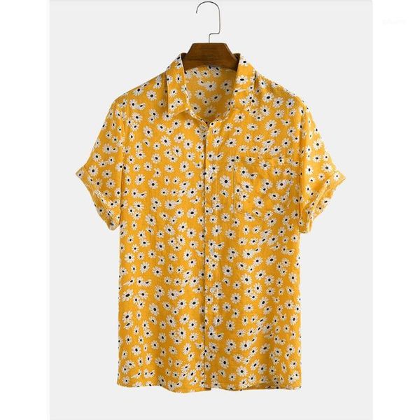men shirts 2020 fashion summer hawaiian floral print turn-down collar short sleeve little daisy printed shirt1, White;black
men shirts 2020 fashion summer hawaiian floral print turn-down collar short sleeve little daisy printed shirt1, White;black