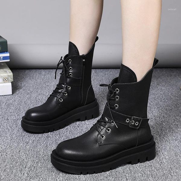boots 2021 autumn women black ankle round toe lace up pu leather motorcycle female fashion buckle platform booties1
boots 2021 autumn women black ankle round toe lace up pu leather motorcycle female fashion buckle platform booties1