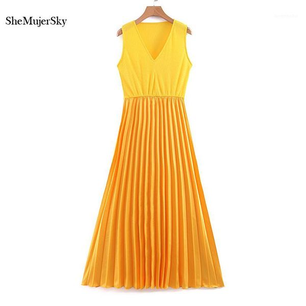 shemujersky yellow pleated midi women dress summer v-neck sleeveless dresses woman dress elegant evening 20201, Black;gray
shemujersky yellow pleated midi women dress summer v-neck sleeveless dresses woman dress elegant evening 20201, Black;gray
