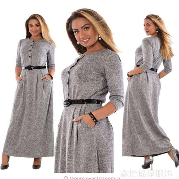 fashion autumn dress large elegant women's solid color sleeve high waist long skirt with belt, Black;gray
fashion autumn dress large elegant women's solid color sleeve high waist long skirt with belt, Black;gray