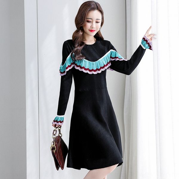 2020 autumn new women's knitted color dress national dress french minority temperament waist stripe stitching long sleeve ruffle txs0e, Black;gray
2020 autumn new women's knitted color dress national dress french minority temperament waist stripe stitching long sleeve ruffle txs0e, Black;gray
