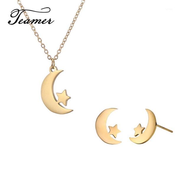 teamer crescent moon star pendant necklace studs earrings korean fine stainless steel jewelry sets for women christmas gifts1, Silver
teamer crescent moon star pendant necklace studs earrings korean fine stainless steel jewelry sets for women christmas gifts1, Silver
