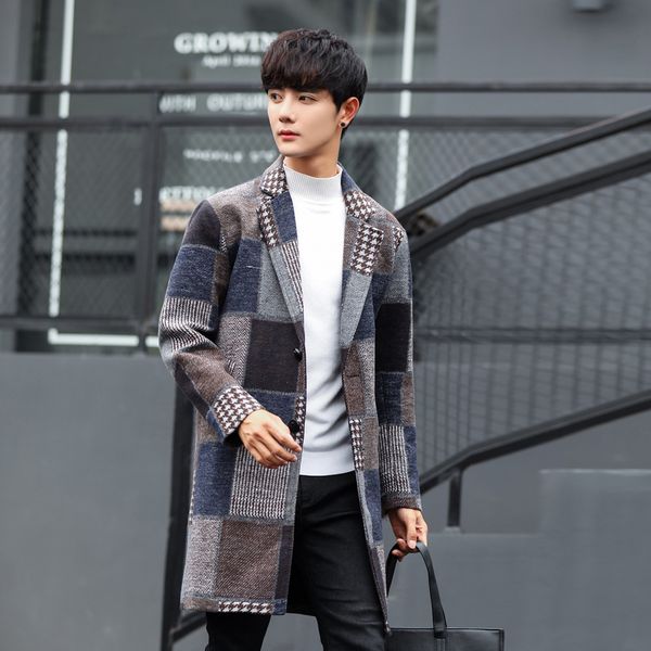 2021 new male plaid style korean wool jacket outward autumn `winter of men jackets and men's coats kj269 qtky, Black;brown 
2021 new male plaid style korean wool jacket outward autumn `winter of men jackets and men's coats kj269 qtky, Black;brown