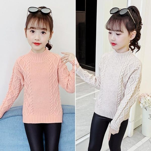 pullover girls sweater autumn winter elastic solid color linen knit half-collar children clothes for 6 810 12 14y, Blue
pullover girls sweater autumn winter elastic solid color linen knit half-collar children clothes for 6 810 12 14y, Blue