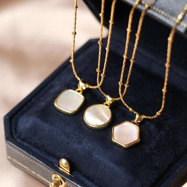 pendant necklaces yun ruo shell geometric necklace rose gold color fashion titanium steel woman jewelry gift never fade drop, Silver
pendant necklaces yun ruo shell geometric necklace rose gold color fashion titanium steel woman jewelry gift never fade drop, Silver