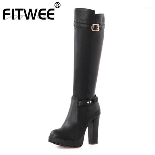 boots fitwee brand knee high women fashion buckle zipper casual winter warm shoes heel booties footwear size 34-391, Black
boots fitwee brand knee high women fashion buckle zipper casual winter warm shoes heel booties footwear size 34-391, Black