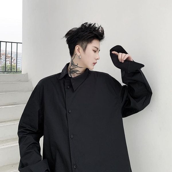 men crooked placket casual long sleeve shirt male vintage fashion loose shirt black white1, White;black
men crooked placket casual long sleeve shirt male vintage fashion loose shirt black white1, White;black