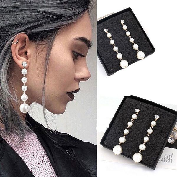 women's elegant big pearl long tassel dangle earrings zircon crystal stud earring drop jewelry, Silver
women's elegant big pearl long tassel dangle earrings zircon crystal stud earring drop jewelry, Silver