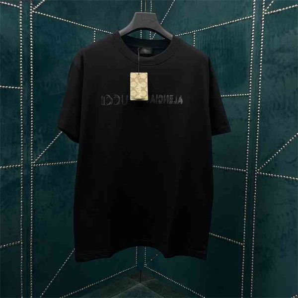 2022 spring and summer new letter printed short sleeve loose casual t-shirt trend, White;black
2022 spring and summer new letter printed short sleeve loose casual t-shirt trend, White;black