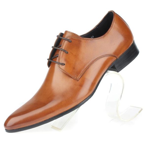 men formal wear lace-up leather shoes pointed toe work shoes cowhide oxfords chaussure homme, Black
men formal wear lace-up leather shoes pointed toe work shoes cowhide oxfords chaussure homme, Black