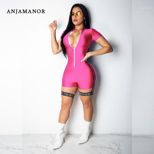 anjamanor neon pink front zipper one piece bodyocn romper women clothes 2019 summer jumpsuit club playsuit d41-ad611, Black;white
anjamanor neon pink front zipper one piece bodyocn romper women clothes 2019 summer jumpsuit club playsuit d41-ad611, Black;white