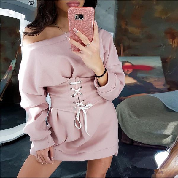 casual dresses belt sheath off long sleeve the shoulder mini dress women solid color fashion streetwear shyloli autumn, Black;gray
casual dresses belt sheath off long sleeve the shoulder mini dress women solid color fashion streetwear shyloli autumn, Black;gray