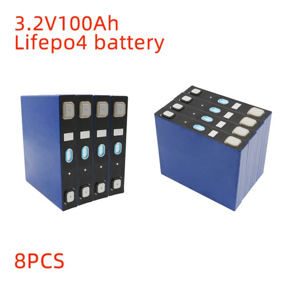 8pcs/lot lifepo4 3.2v 100ah 120ah battery with busbars for battery pack 12v 200ah lifepo4