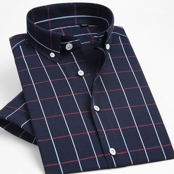 men's summer short sleeve modal-blend gingham shirt high-quality casual standard-fit button-down plaid checkered shirts1, White;black
men's summer short sleeve modal-blend gingham shirt high-quality casual standard-fit button-down plaid checkered shirts1, White;black