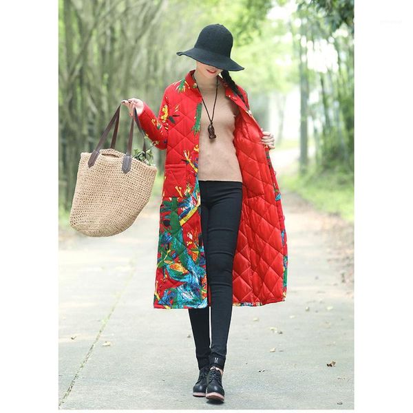 autumn winter national style large size loose long cotton linen coat female retro art printing parkas for women's outerwear d0191, Tan;black
autumn winter national style large size loose long cotton linen coat female retro art printing parkas for women's outerwear d0191, Tan;black