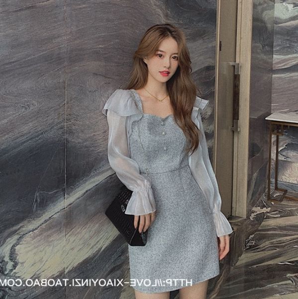 early skirt with early autumn fashionable sleeve xiaoxiang skirt autumn 2020 new fashion korean version shows thin meets exquisite stitching, Black;gray
early skirt with early autumn fashionable sleeve xiaoxiang skirt autumn 2020 new fashion korean version shows thin meets exquisite stitching, Black;gray