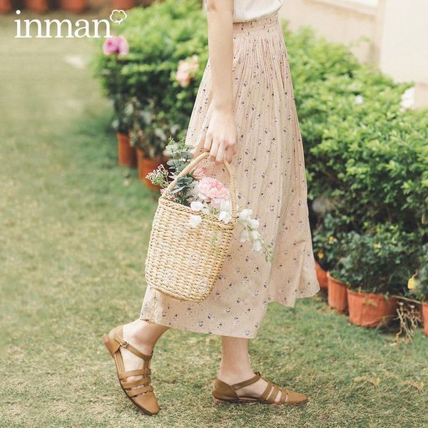 inman 2020 summer new arrival crop length elastic waist floral print pleated sweet style women skirt1, Black
inman 2020 summer new arrival crop length elastic waist floral print pleated sweet style women skirt1, Black
