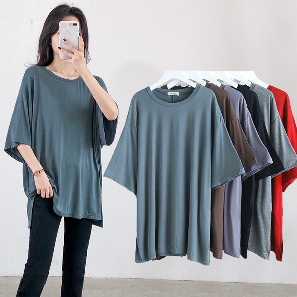 soft viscose women summer t-shirt casual loose o-neck half sleeve split out long tees, Black;white
soft viscose women summer t-shirt casual loose o-neck half sleeve split out long tees, Black;white