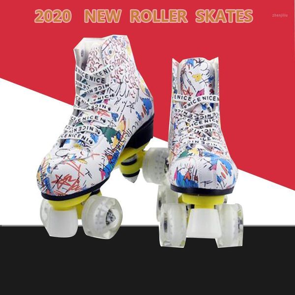 inline & roller skates double row men and women 4-wheel children flashing1