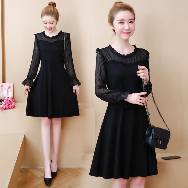 dressed in plus size clothes l fat lace party woman blouse thin black occasional dress for women gn38, Black;gray
dressed in plus size clothes l fat lace party woman blouse thin black occasional dress for women gn38, Black;gray