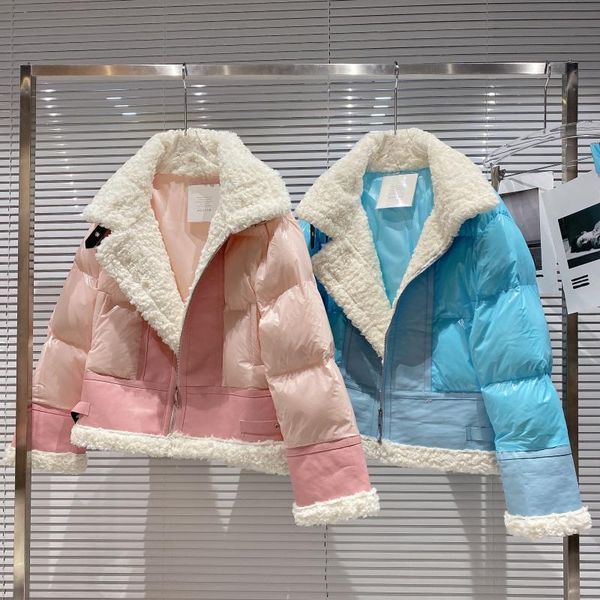 2021 winter new stand collar bright surface patchwork fur leather coat cotton buckle color padded jacket women fashion parka, Black
2021 winter new stand collar bright surface patchwork fur leather coat cotton buckle color padded jacket women fashion parka, Black