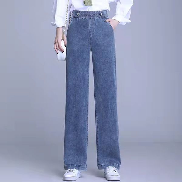 high waist slim jeans women's loose hanging casual wide leg pants, Black;white
high waist slim jeans women's loose hanging casual wide leg pants, Black;white