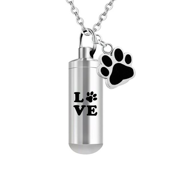 ashes for love pet paws print stainless steel keepsake pendant cylinder ashes cremation urn jewelry necklace, Silver
ashes for love pet paws print stainless steel keepsake pendant cylinder ashes cremation urn jewelry necklace, Silver