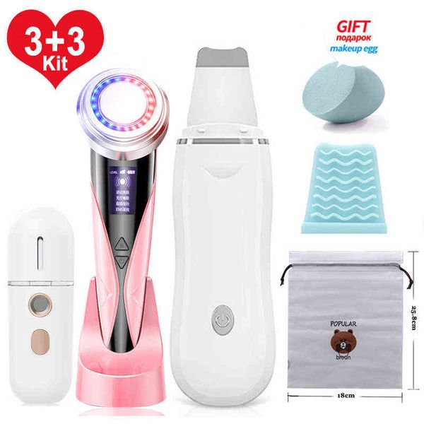 face care devices massager ultrasonic skin scrubber blackhead remover 3+3 kit cleaner pore deep sonic peeling device 220211
face care devices massager ultrasonic skin scrubber blackhead remover 3+3 kit cleaner pore deep sonic peeling device 220211