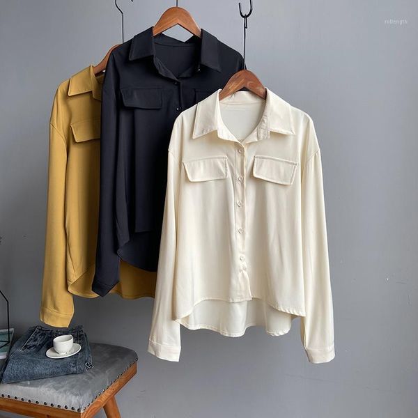 2020 women oversize style spring turn down collar fake pocket womens and blouses black shirt blusas roupa feminina1, White
2020 women oversize style spring turn down collar fake pocket womens and blouses black shirt blusas roupa feminina1, White