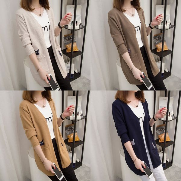 xwoio kw women's knitwear knitwear knitted sweater versatile fashion autumn 2019 jacket thin loose cardigan women's sweater long n, White;black
xwoio kw women's knitwear knitwear knitted sweater versatile fashion autumn 2019 jacket thin loose cardigan women's sweater long n, White;black