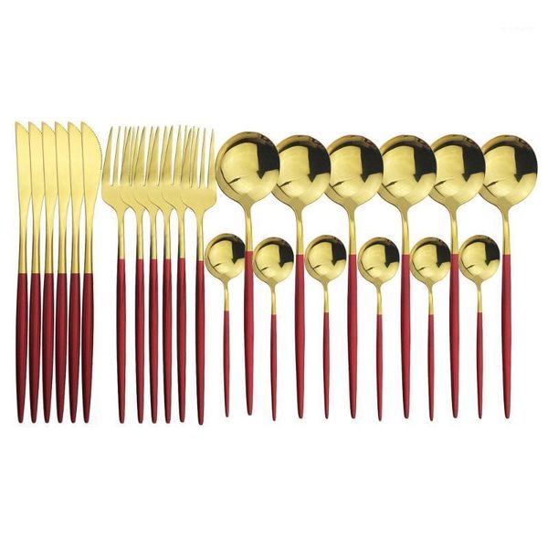 flatware sets kitchen dinnerware set 24pcs red gold cutlery shiny colorful 18/10 stainless steel silverware tableware1
flatware sets kitchen dinnerware set 24pcs red gold cutlery shiny colorful 18/10 stainless steel silverware tableware1