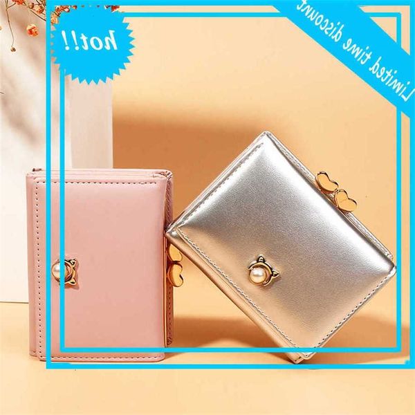 new short women luxury design pearl all-match korean students small wallets single square, Red;black
new short women luxury design pearl all-match korean students small wallets single square, Red;black