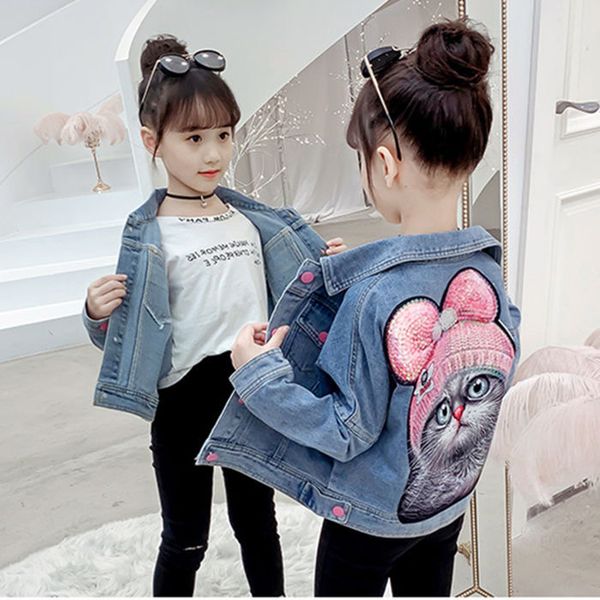 girls denim coat 3-12 years old turn-down collar solid children's clothing cat cartoon spring and autumn kids clothes jackets 0930, Blue;gray
girls denim coat 3-12 years old turn-down collar solid children's clothing cat cartoon spring and autumn kids clothes jackets 0930, Blue;gray