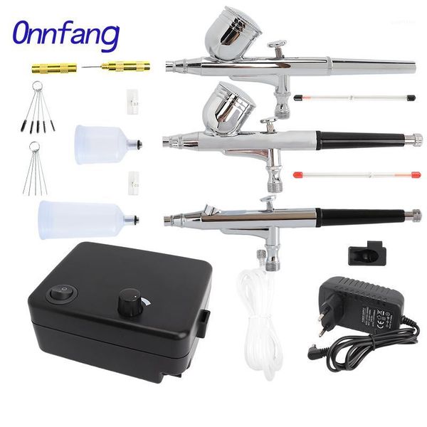 onnfang dual action airbrush compressor kit 0.2/0.3/0.4/0.5mm paint spray gun tattoo manicure craft cake spray gun nail tool set1
onnfang dual action airbrush compressor kit 0.2/0.3/0.4/0.5mm paint spray gun tattoo manicure craft cake spray gun nail tool set1