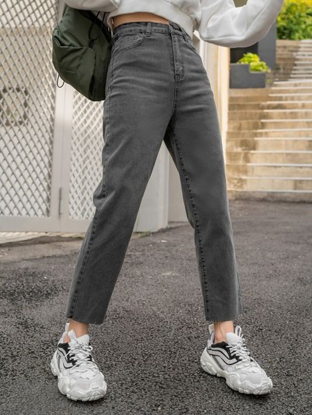 dazy high waist slant pockets straight leg jeans i6mf#, Blue 
dazy high waist slant pockets straight leg jeans i6mf#, Blue