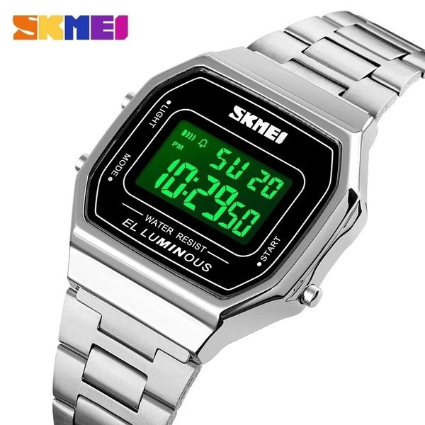 skmei fashion men's retro style watch casual men's stainless steel strap 3bar waterproof watch led digital display cufflink watch, Silver
skmei fashion men's retro style watch casual men's stainless steel strap 3bar waterproof watch led digital display cufflink watch, Silver