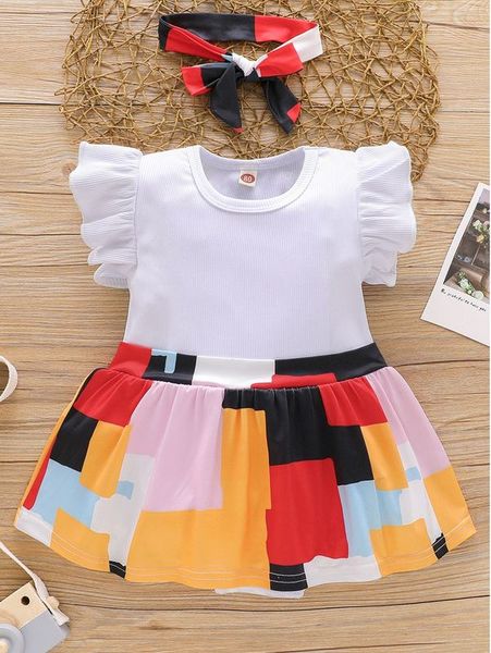 baby geo print ruffle trim combo bodysuit dress with headband she, Red;yellow
baby geo print ruffle trim combo bodysuit dress with headband she, Red;yellow