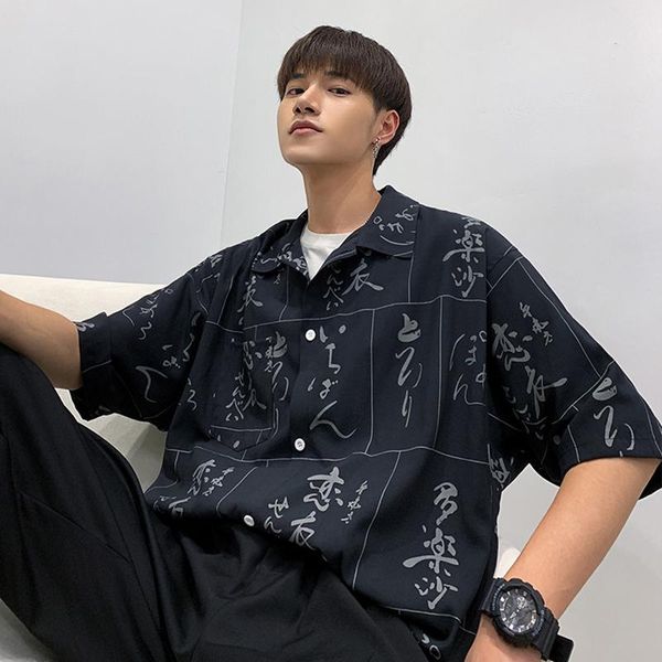 men's casual shirts 2021 summer youth male full-body printed single-breasted short-sleeved shirt fashion wild loose black, White;black
men's casual shirts 2021 summer youth male full-body printed single-breasted short-sleeved shirt fashion wild loose black, White;black