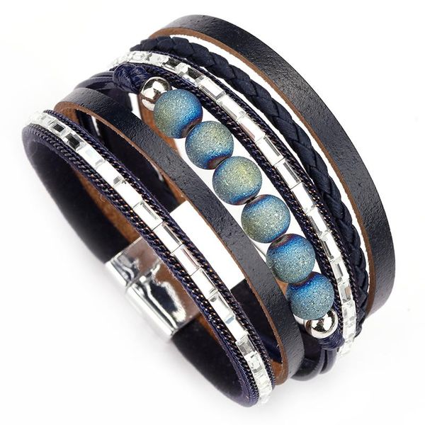 tennis amorcome natural stone bead leather bracelets for women fashion crystal wide multilayer wrap & bangles female jewelry, Golden;silver
tennis amorcome natural stone bead leather bracelets for women fashion crystal wide multilayer wrap & bangles female jewelry, Golden;silver