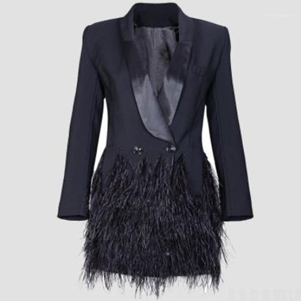 women's suits & blazers 2021 autumn fashion blazer women jacket black feathers notched jaqueta feminina celebrity runway jackets elegan, White;black
women's suits & blazers 2021 autumn fashion blazer women jacket black feathers notched jaqueta feminina celebrity runway jackets elegan, White;black