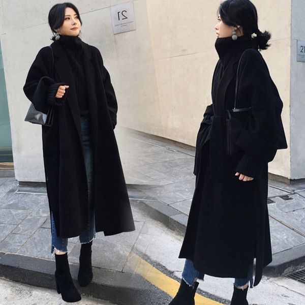 wanghong 2020 autumn and winter korean fashion overcoat women's middle long black lace up woolen cloth thin coat
wanghong 2020 autumn and winter korean fashion overcoat women's middle long black lace up woolen cloth thin coat
