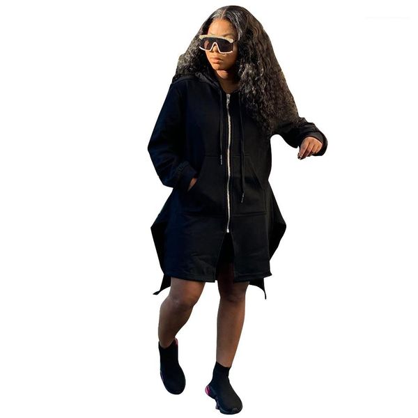 hoodies long sleeve zipper hooded pocket sweatshirt ladies autumn solid clothes women irregular long, Black
hoodies long sleeve zipper hooded pocket sweatshirt ladies autumn solid clothes women irregular long, Black