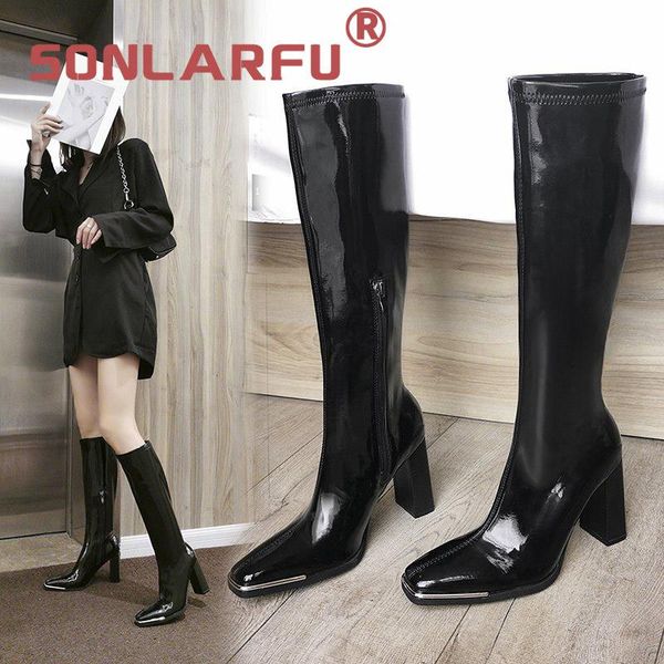side zipper long boots female knee-high boots high new autumn and winter chunky heel high heels thin skinny legs, Black
side zipper long boots female knee-high boots high new autumn and winter chunky heel high heels thin skinny legs, Black